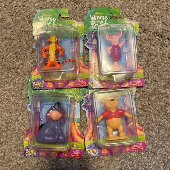 Fisher Price Winnie the Pooh Figure Set NEW Vintage Piglet Eeyore Tigger Toy - Picture 2 of 7
